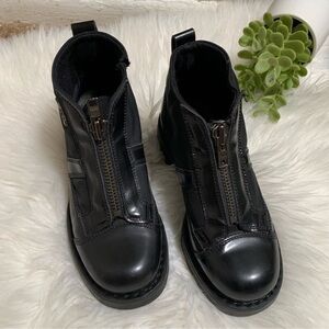 OXS Frank Black Zipper Military Boots Italian